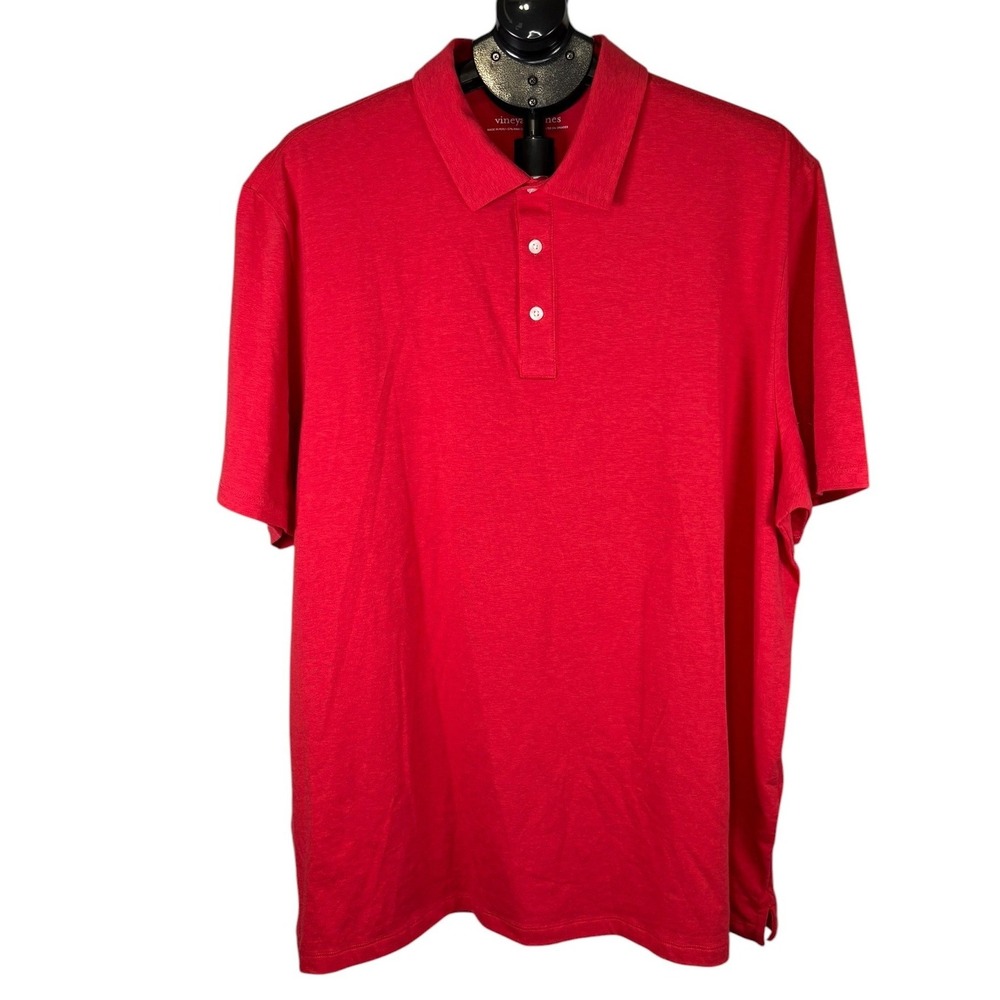 Vineyard Vines Mens Solid Edgartown Polo Shirt Flare Red XL‎ Pima Cotton